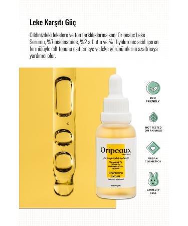 Oripeaux Anti-Spot Brightening Vitamin C Skin Serum 30 ml (2% Arbutin-7% Niacinamide-1% Hyaluronic Acid) - Buy Online on GoSupps.com