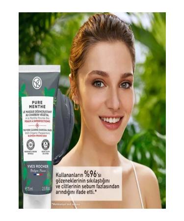 Yves Rocher Charcoal Mask - Combination Oily and Acne Prone Skin - Anti-Blackhead 75 ml - Buy Online on GoSupps.com