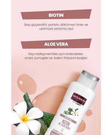 Mousson Anti-Hair Loss and Growth Supporting Sulfate-Free Shampoo with Biotin and Aloe Vera 385 ml - Buy Online on GoSupps.com