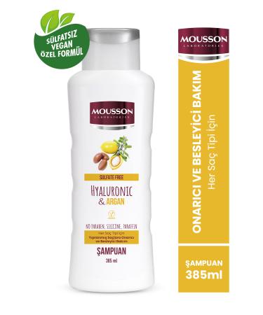 Mousson Repairing and Nourishing Sulfate-Free Shampoo with Hyaluronic Acid and Argan 385 ml - Buy Online on GoSupps.com