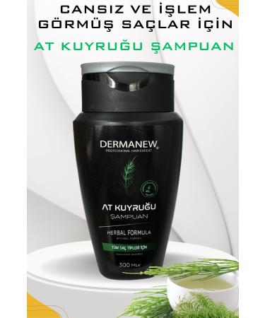 dermanew hair Horsetail Shampoo - For Damaged and Slow Growing Hair - Repairing Care Shampoo - Fast Hair Growth