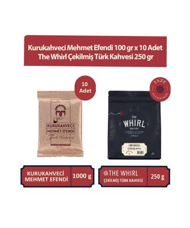 Mehmet Efendi Dry Coffee Maker Mehmet Efendi 100 gr x 10 Pieces and The Whirl Ground Turkish Coffee 250 gr