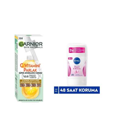 NIVEA Garnier Vitamin C Super Brightening Serum 30ml + Nivea Women Stick Deodorant Pearl&beauty 50ml