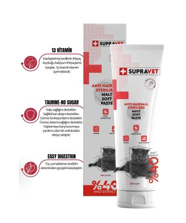 Supravet Sterilized Malt Paste for Neutered Cats 100 Gr (Multi Vitamin)