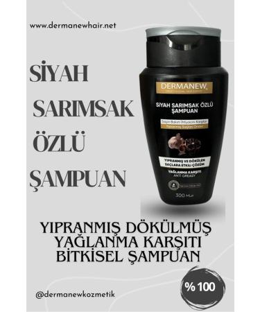 dermanew hair Black Garlic Essence Shampoo - FOR OILY HAIR - Strengthening Care for Falling Hair - Buy Online on GoSupps.com