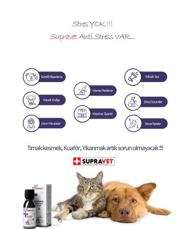 Supravet Anti Stress Liquid Calming Drops for Cats and Dogs 100ml - Buy Online on GoSupps.com