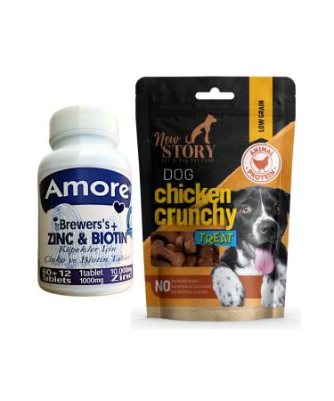 New Story Zinc Biotin Feather Dog Tablet Extra Large 72li New Story Chicken Crunchy 80gr Reward Food