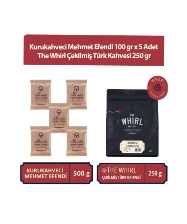Mehmet Efendi Dry Coffee Maker Mehmet Efendi 100 gr x 5 Pieces and The Whirl Ground Turkish Coffee 250 gr