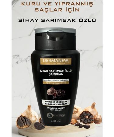 dermanew hair Black Garlic Essence Shampoo - FOR OILY HAIR - Strengthening Care for Falling Hair