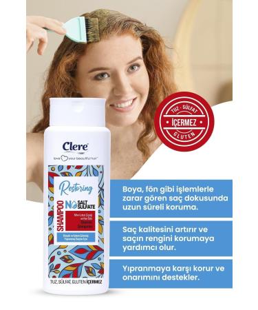 Clere Restoring Blue Lotus Flower and Pomegranate Extract Color Protecting Repair Shampoo - Buy Online on GoSupps.com