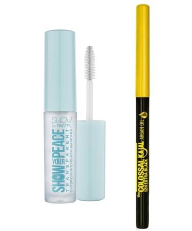 Show by Pastel Maybelline New York Colossal Kajal Liner Extra Black +Show Your Transparent Eyebrow and Eyelash Mascara