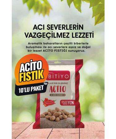 INSTANTLY END Acito Pistachio 0 Natural Dry Roasted Pistachio 75 Grams X 10 (Does not contain Flavor Colorant Preservative)