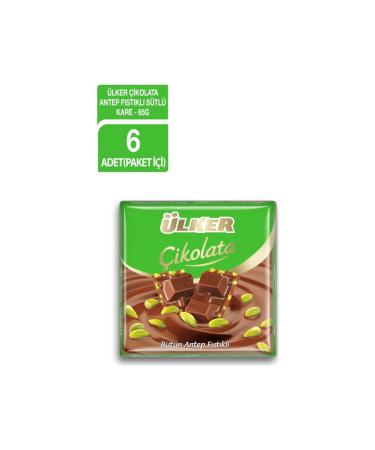 Ulker Pistachio Bitter Square 65 Gr X 6 Pieces