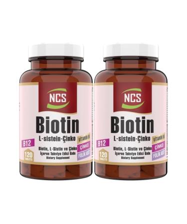 Ncs Biotin 2500 Mcg 120 Tablets L Cysteine Zinc 2 Boxes 240 Tablets Vitamin B12 Folic Acid