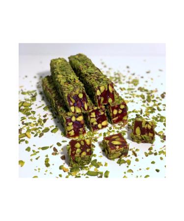 ekerci Caferzade Filet Pistachio Coated Pomegranate and Pistachio Wick Turkish Delight 500 gr
