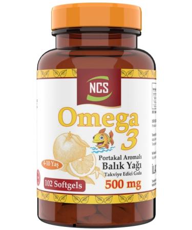 Ncs Omega 3 Fish Oil 500 Mg Epa Dha 102 Softgel Orange Flavored Special for Children