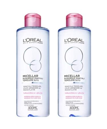 L'Oreal Paris Dermo Expertise Perfect Make-Up Remover Water for Sensitive Skin 400 ml 2 Pieces