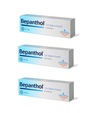 Bepanthol Skin Care Cream for Daily Use for Hands and Face 100 gr 3 Pieces