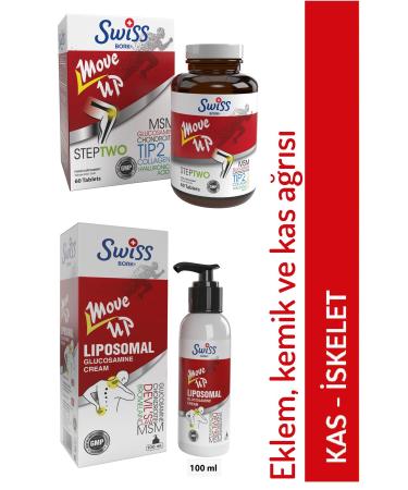 Bork Swiss Natural Bork Move Up Step Two Glucosamine Type 2 Collagen 60 Tablets and Liposomal Glucosamine Cream 100 Ml