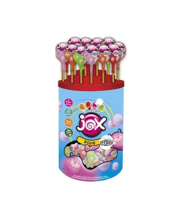 JOX Bubbly - Strawberry Peach Bubble Gum Apple Flavored Gum Filled Lollipop (13G X 110 Pcs)