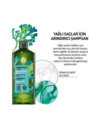 Yves Rocher Purifying Shampoo - Oily Hair / Pure Detox Detoxifying Ocean Algae 300 ml Made in FRANCE - Buy Online on GoSupps.com