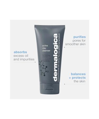 Dermalogica Active Clay Cleanser - Balancing Prebiotic Facial Cleanser for Oily Skin 150 ml Clay and Charcoal - Buy Online on GoSupps.com