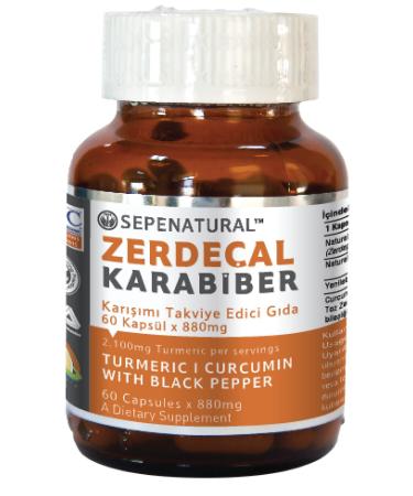 Sepe Natural Turmeric Black Pepper 60 Capsules 880 mg Curcumin Curcumin
