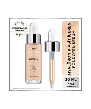 L'Oreal Paris Nude Foundation Serum 0.5-2 Very Light - Buy Online on GoSupps.com