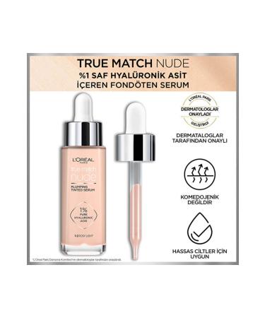 L'Oreal Paris Nude Foundation Serum 1-2 Rosy Light - Buy Online on GoSupps.com