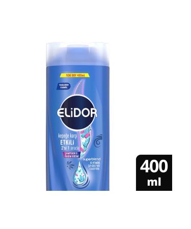 Elidor Superblend Shampoo and Conditioner Anti-Dandruff Effective 2 in 1 400 ml 2 PIECES - Buy Online on GoSupps.com