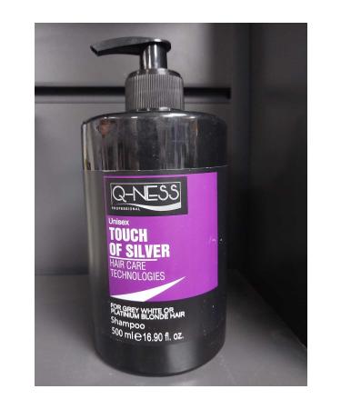 Q-NESS PROFESSIONAL TOUCH OF SILVER FOR GRAY WHITE OR PLATINIUM BLONDE HAIR SHAMPOO 500 ML