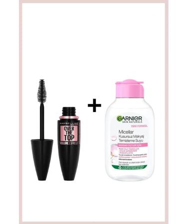 Garnier Maybelline Volume Express Over The Top Black Mascara & Garnier Micellar Makeup Remover Water 100