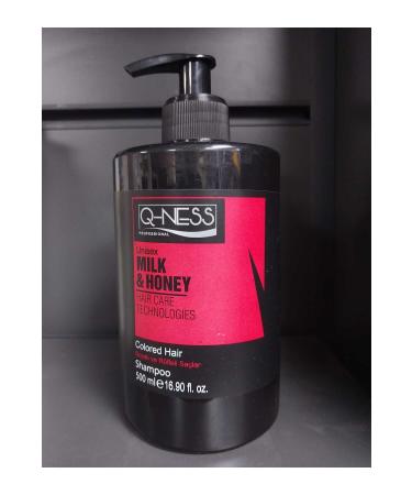 Q-NESS PROFESSIONAL MILK & HONEY COLORED HAIR SHAMPOO FOR DYED AND HIGHLIGHTED HAIR 500 ML