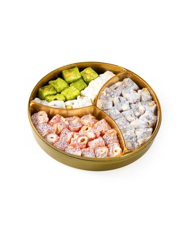 Hac erif Mixed Nuts Double Roasted Turkish Delight Round Box 300g