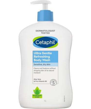 Cetaphil Ultra Gentle Refreshing Body Wash Sensitive Dry Skin Body Wash Gel 1 Liter