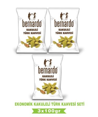 Bernardo Triple Cardamom Turkish Coffee Economic Set 100grx3