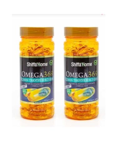 Shiffa Home Omega 3-6-9 Fish Oil 100 Softgel 1000mg 2 Piece Set