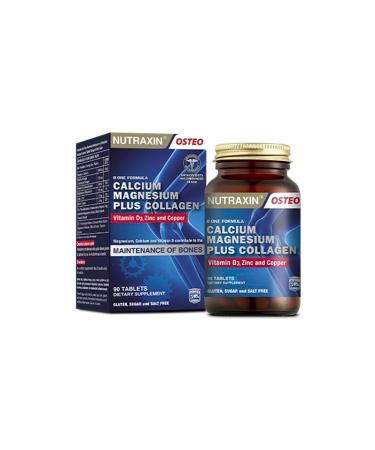 Nutraxin B-One Formula Type 1 Collagen Calcium Vitamin D Magnesium Zinc Copper Containing Supplement 90 Tablets