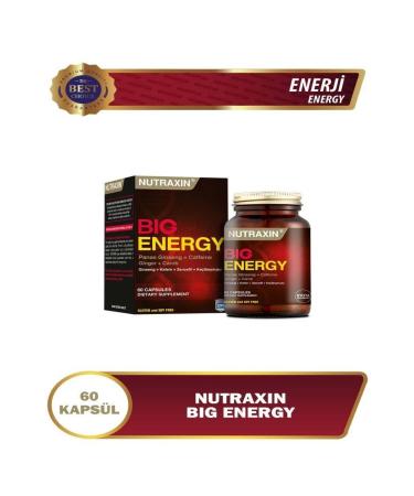Nutraxin Big Energy Ginseng Root Extract Carob Extract Ginger Extract Supplement 60 Capsules