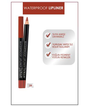 Lollis Waterproof Lipliner 208 Classic Brown / Waterproof Lip Pencil 208 Classic Brown - Buy Online on GoSupps.com