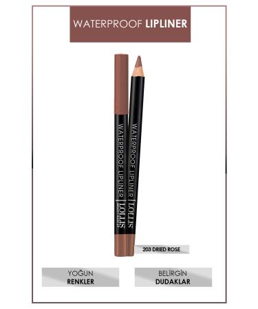Lollis Waterproof Lipliner 203 Dried Rose / Waterproof Lip Pencil 203 Dried Rose