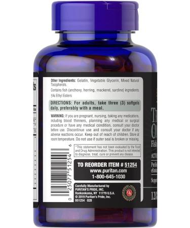 Puritan's Pride Triple Omega 3-6-9 Fish Flax & Borage Oils 120 Softgels - Buy Online on GoSupps.com