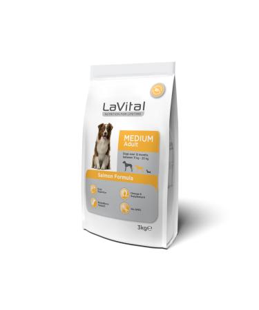 La Vital LaVital Salmon Medium Breed Adult Dog Food 3 kg - 3 Pieces - Buy Online on GoSupps.com