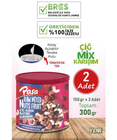 Pasha Nuts Raw Mixed Natural Nuts Tin Box 150 gr x 2 PCS