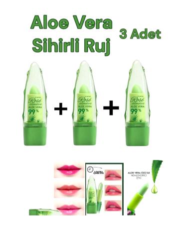 Rose Magic Lipstick Aloe Vera 3 Pieces