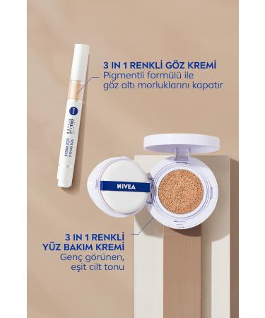NIVEA Cellular Expert Finish 3in1 Cushion Tinted Medium Tone Face Care Cream 15ml Hyaluron and Collagen - Buy Online on GoSupps.com