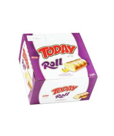 Elvan Today Swiss Roll Banana Cream Cake 35 gr 24 Pieces (1 BOX) - Buy Online on GoSupps.com