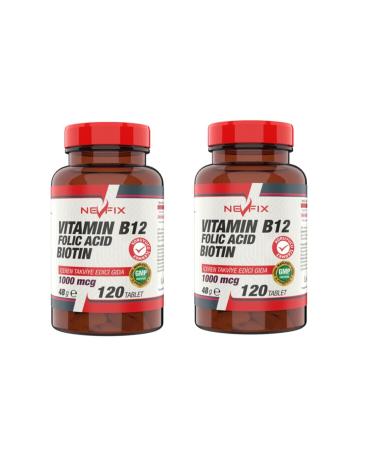 Nevfix Vitamin B12 Folic Acid Biotin 120 Tablets