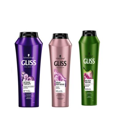 Gliss Shampoo 500 Ml 3 in 1 Bio-Tech Restore Strengthener