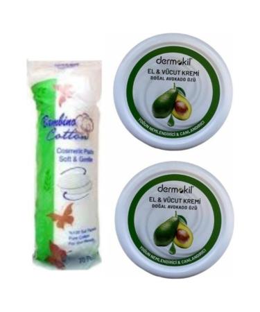 Dermokil Hand Cream Avocado 2x220 ml + Make-up Cotton
